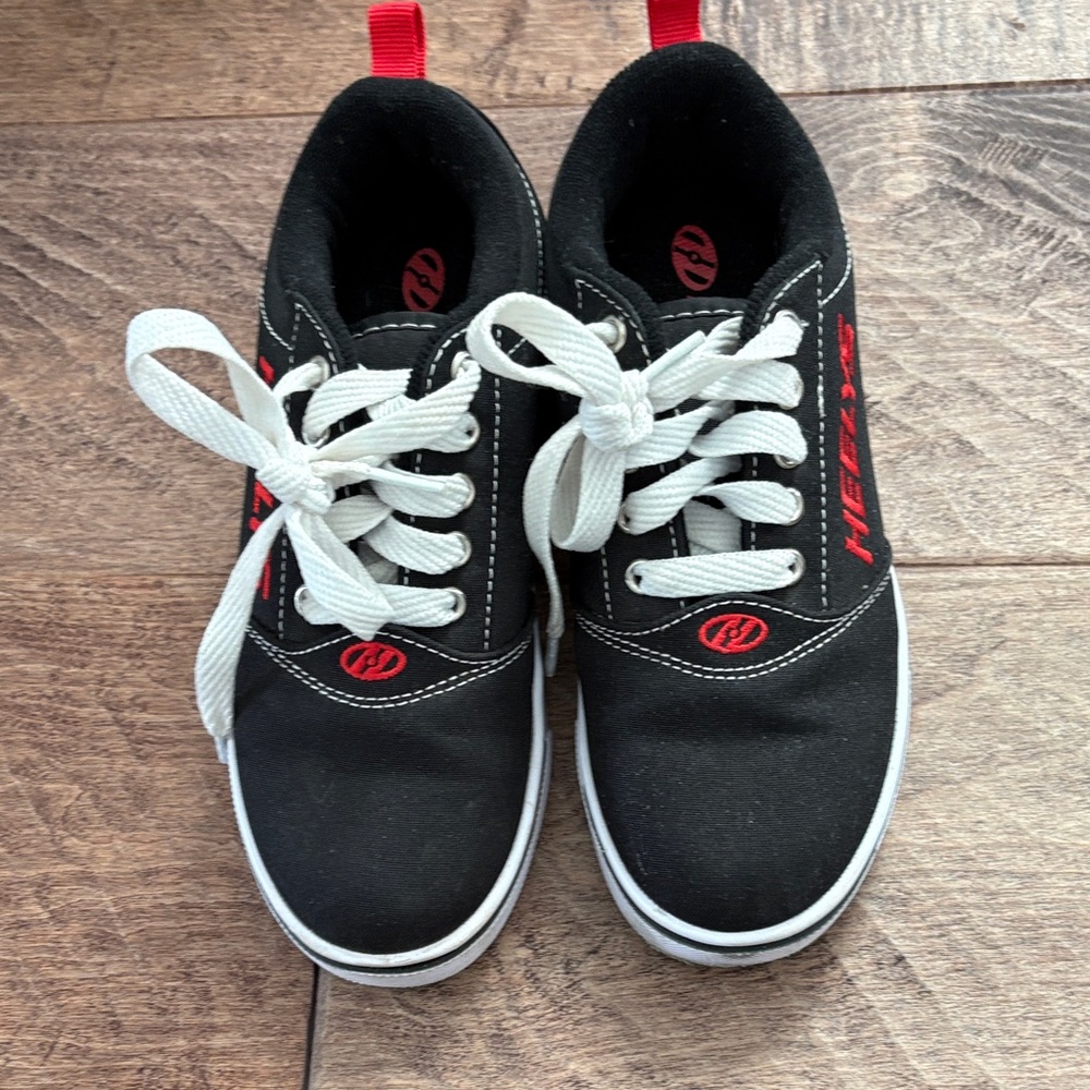 Heelys Kids Black Sneakers with White Laces and Red Accents